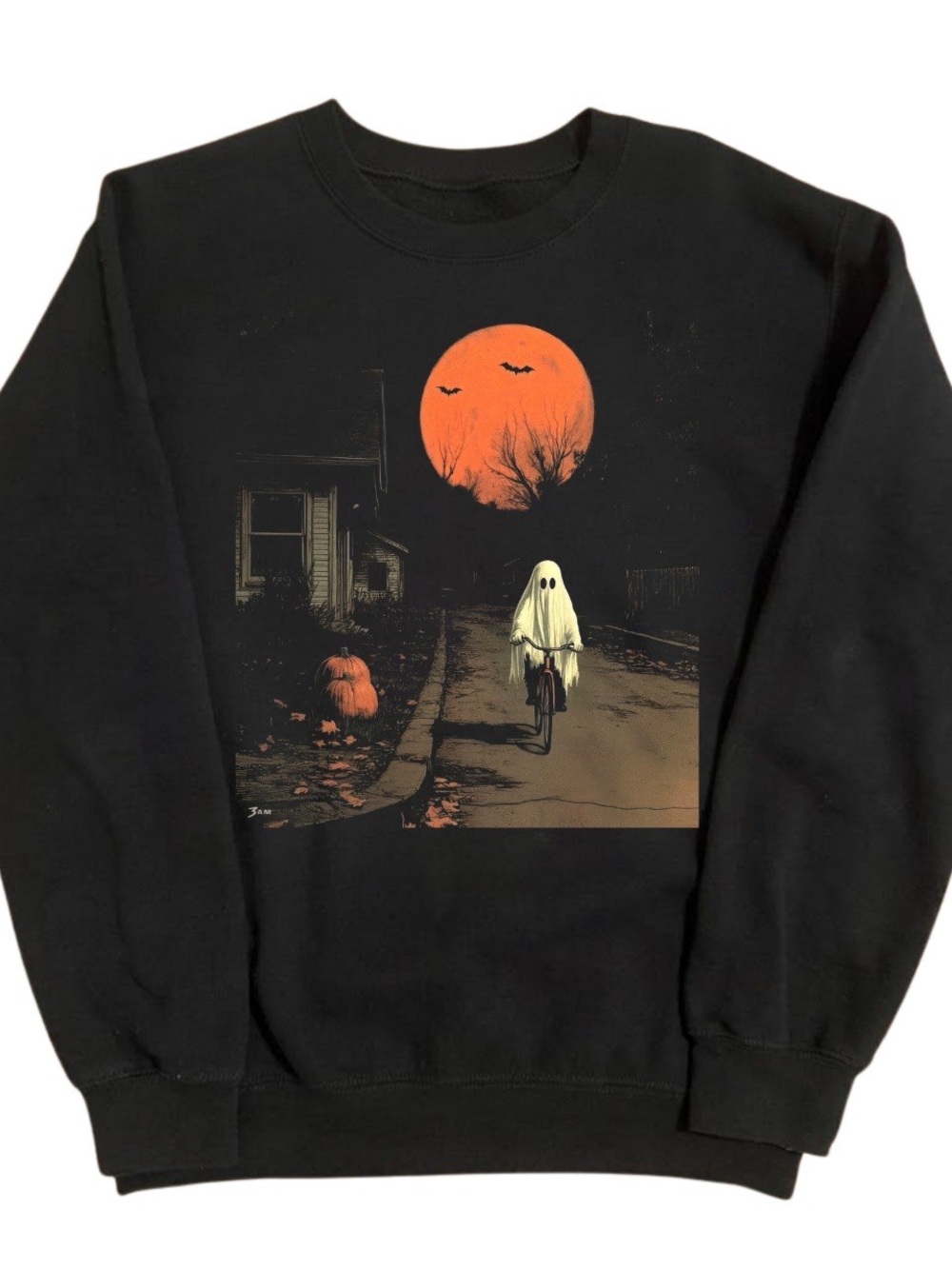 Black Halloween Graphic Crewneck Sweatshirt, Gift For Her, For Him